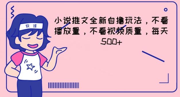 小说推文全新自撸玩法，不看播放量，不看视频质量，每天500+【揭秘】-创客网